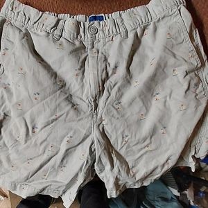 Shorts with palm trees design, Grey